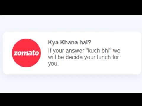 Zomato notification — Kya Khana hai?